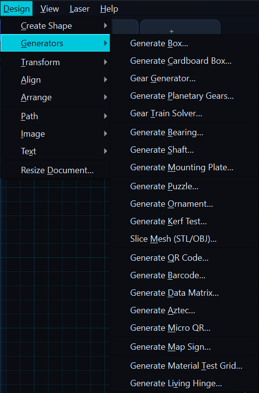 70+ built-in generators for boxes, gears, puzzles, and more